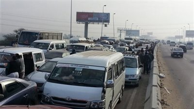 شلل مروري أعلى محور 26 يوليو بعد تصادم 4 سيارات