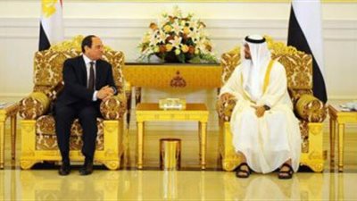 جلسة مباحثات ثنائية بين الرئيس السيسى ومحمد بن زايد فى الإمارات