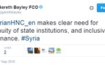المبعوث البريطاني الخاص للشؤون السورية : الهيئة العليا للتفاوض تركز على التسوية عبر التفاوض وليس بالقوة 