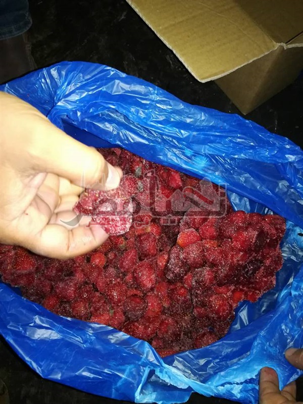 بالصور.. ضبط 25 طن فراولة فاسدة بأحد مخازن شركة إستيراد وتصدير بالإسماعيلية