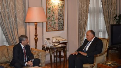 شكرى يستقبل مدير عام المركز الدولي لتنمية سياسات الهجرة