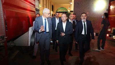 بالصور ..محافظ المنوفية يتفقد موقع حريق 