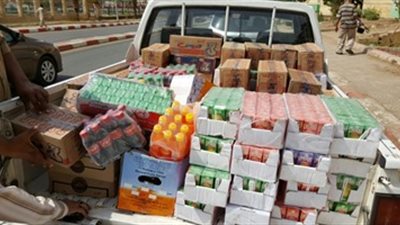 ضبط سلع غذائية مجهولة المصدر في حملة تموينية بأسوان
