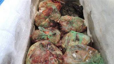 ضبط كمية من اللحوم والبسكويت منتهى الصلاحية بأحد المخازن بقرية أبوعطوة فى الاسماعيلية