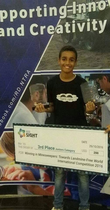 المخترع الصغير ابن الاسماعيلية "مؤمن عبد الرحمن" يحصد المركز الثالث على مستوى العالم